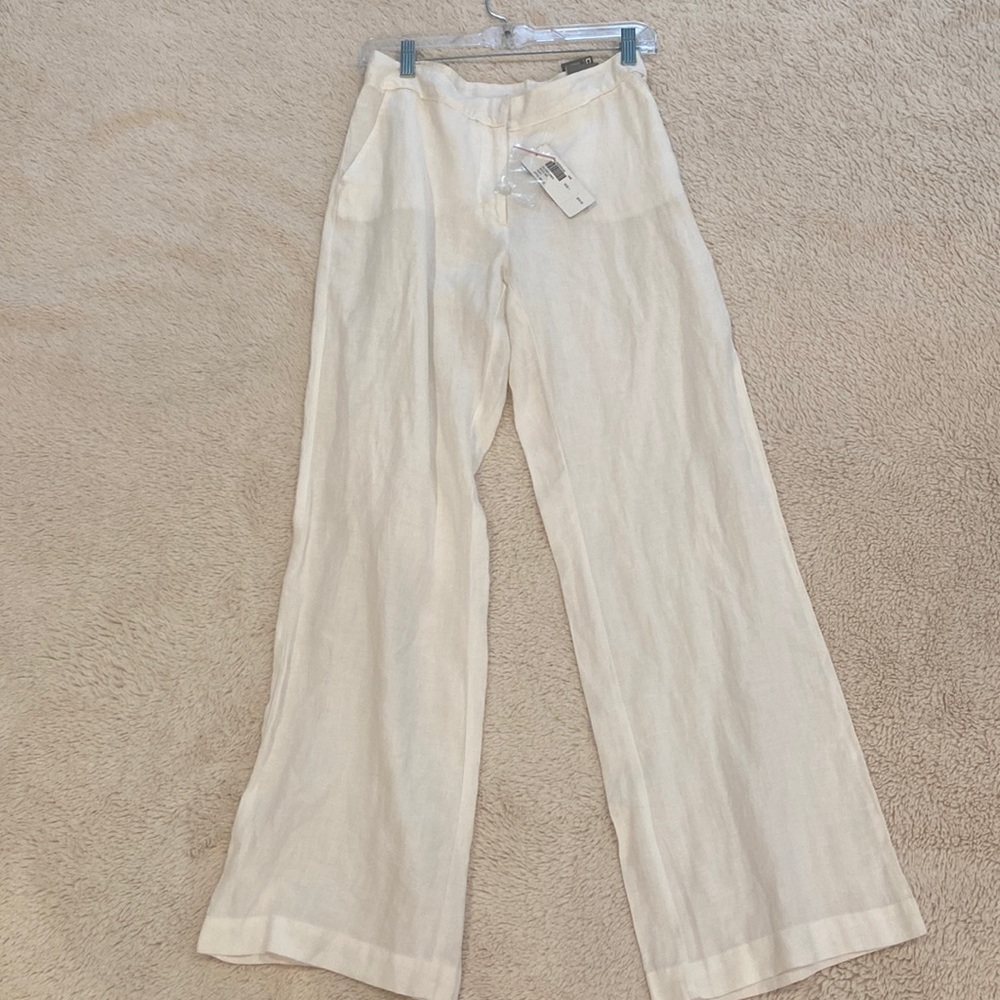 NWT Chicos White Linen Wide Leg Pants